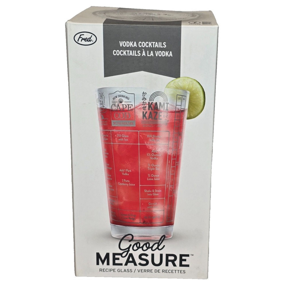 Good‎ Measure Vodka Cocktails Recipe Glass By Fred *NEW IN BOX*